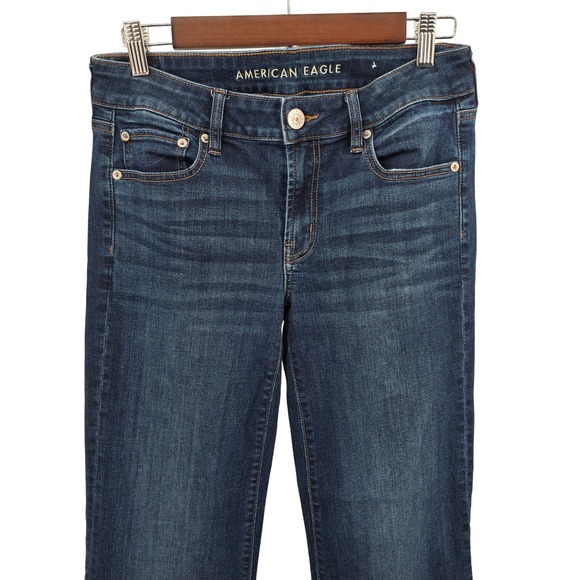 American Eagle Denim Jeans Womens Size 6 Dark Wash Super Stretch Bootcut‎ - Picture 2 of 7